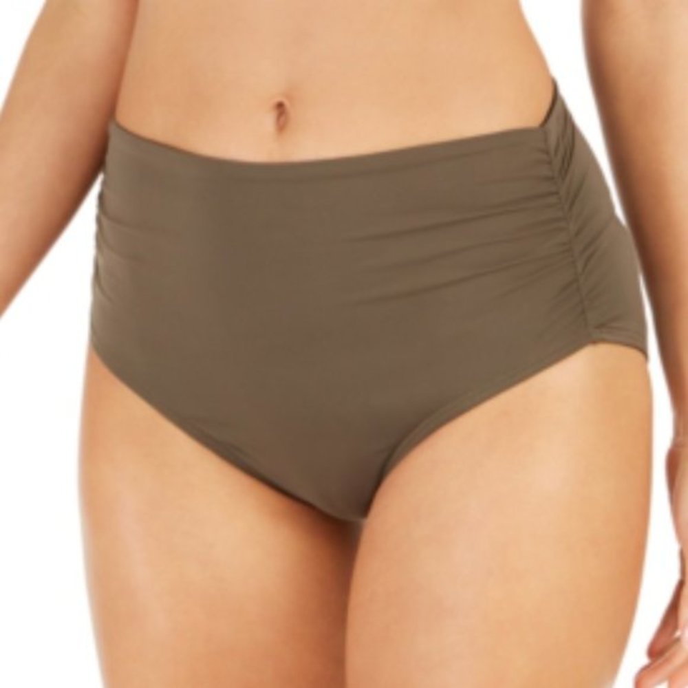 Calvin Klein Ruched High Waist‎ Bikini Bottom Olive Green XXL